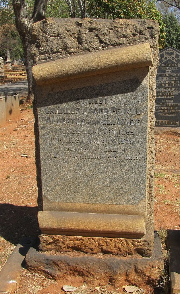 LINDE Hermanus Jacob Petrus Albertus, van der 1869-1935