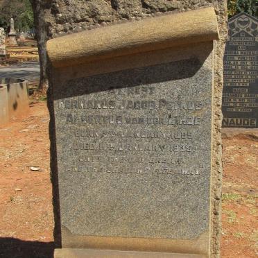 LINDE Hermanus Jacob Petrus Albertus, van der 1869-1935