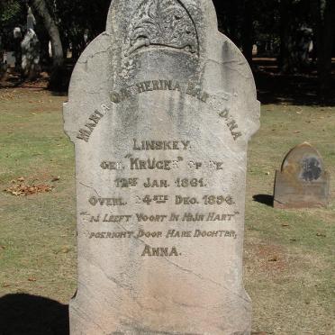 LINSKEY Maria Catherina Baraldina nee KRUGER 1861-1896