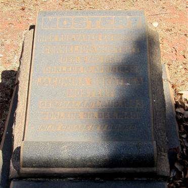 MOSTERT Cornelius 1855-1942 &amp; Jacomina Dorathea MALAN 1863-1940