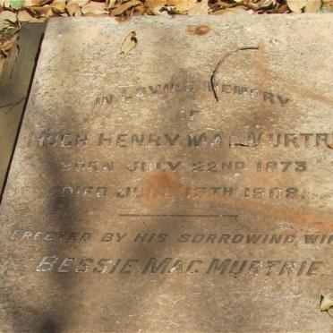 MacMURTRIE Hugh Henry 1873-1908 