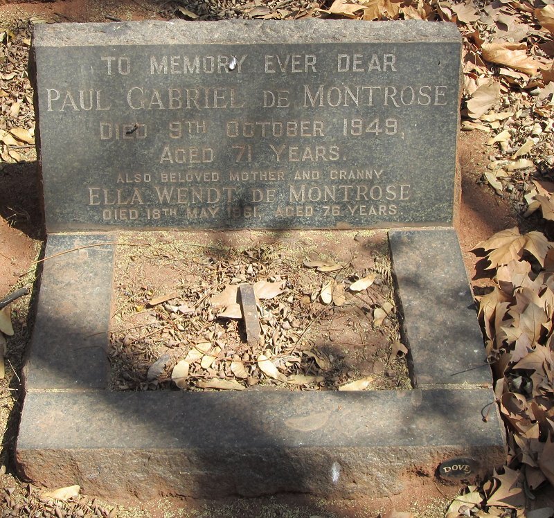 MONTROSE Paul Gabriel, de -1949 &amp; Ella Wendt -1961