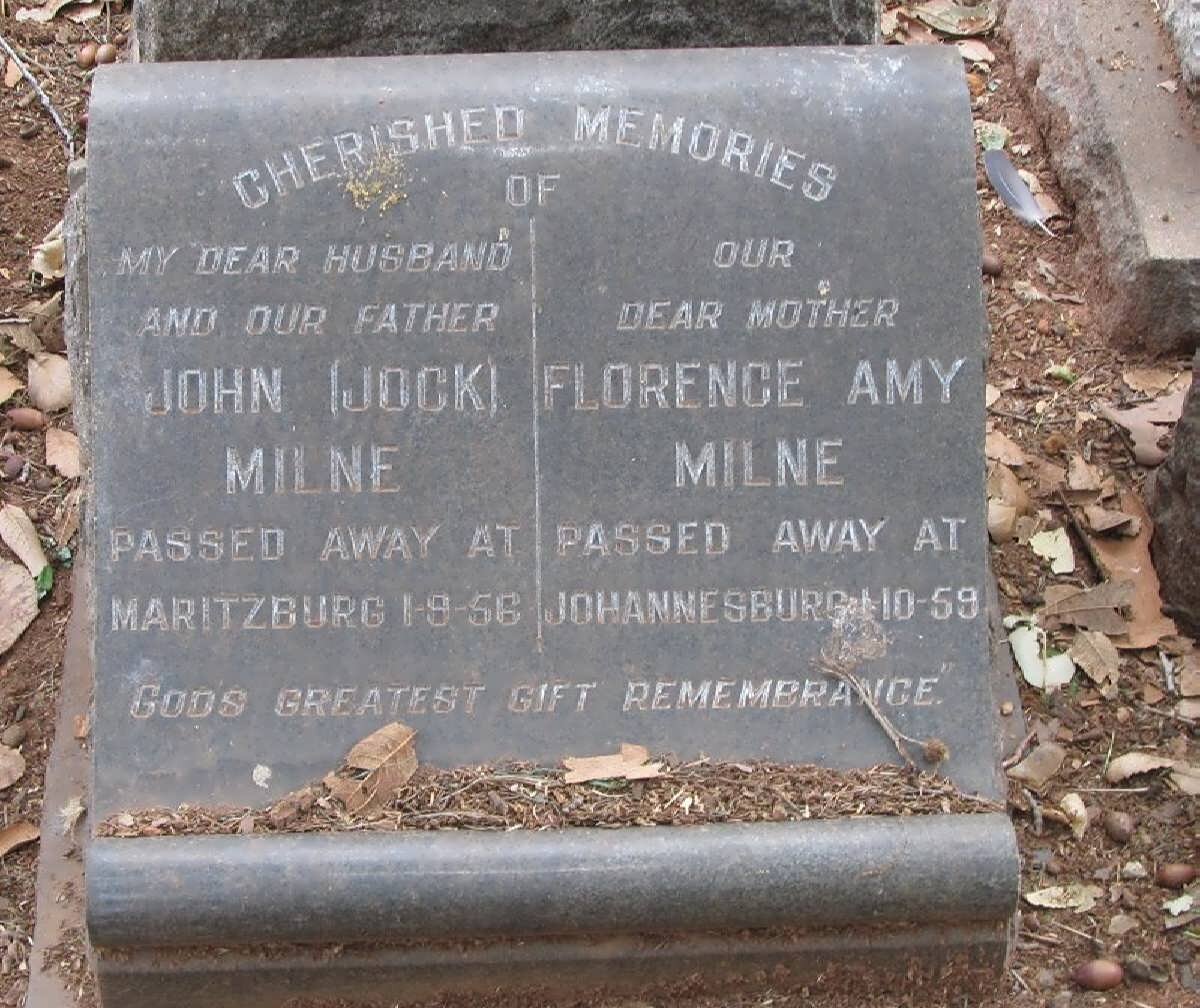 MILNE John -1956 &amp; Florence Amy -1959