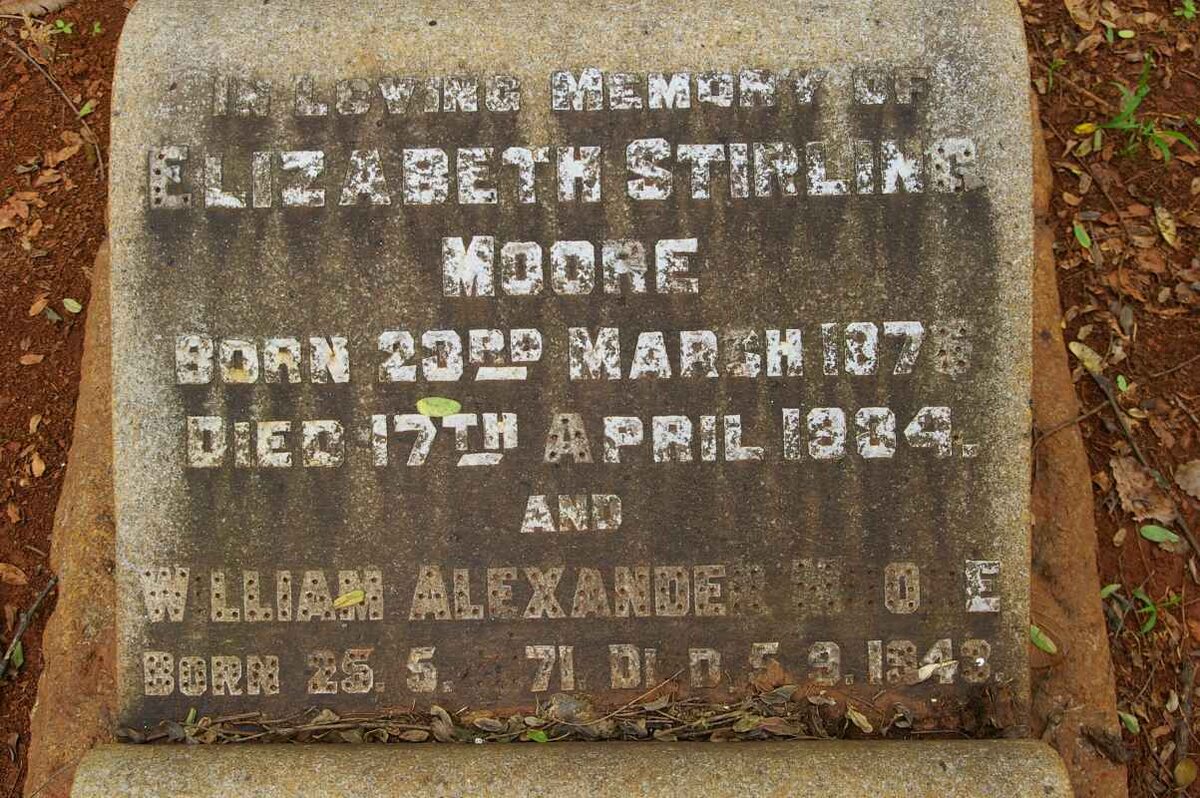 MOORE William Alexander 1871-1943 &amp; Elizabeth Stirling 1878-1934
