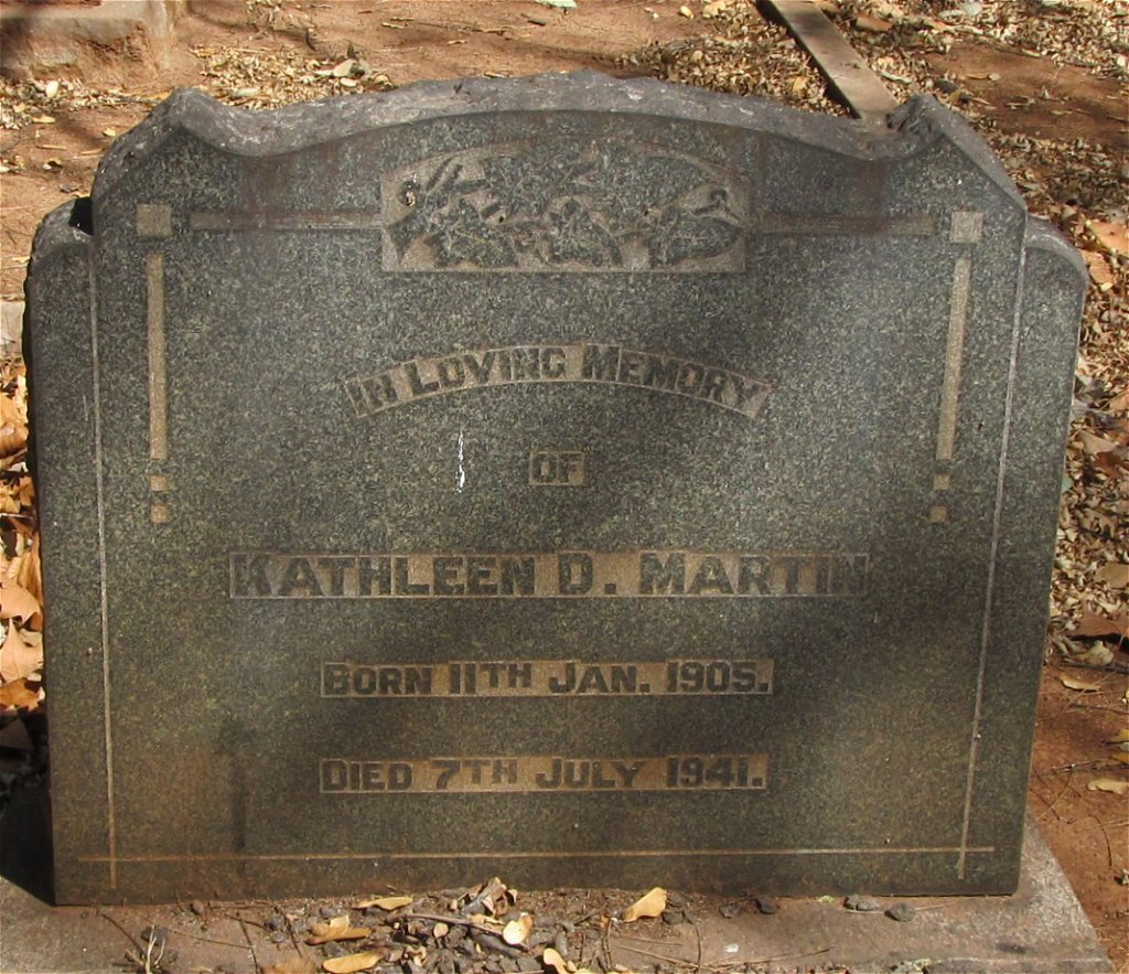 MARTIN Kathleen D. 1905-1941