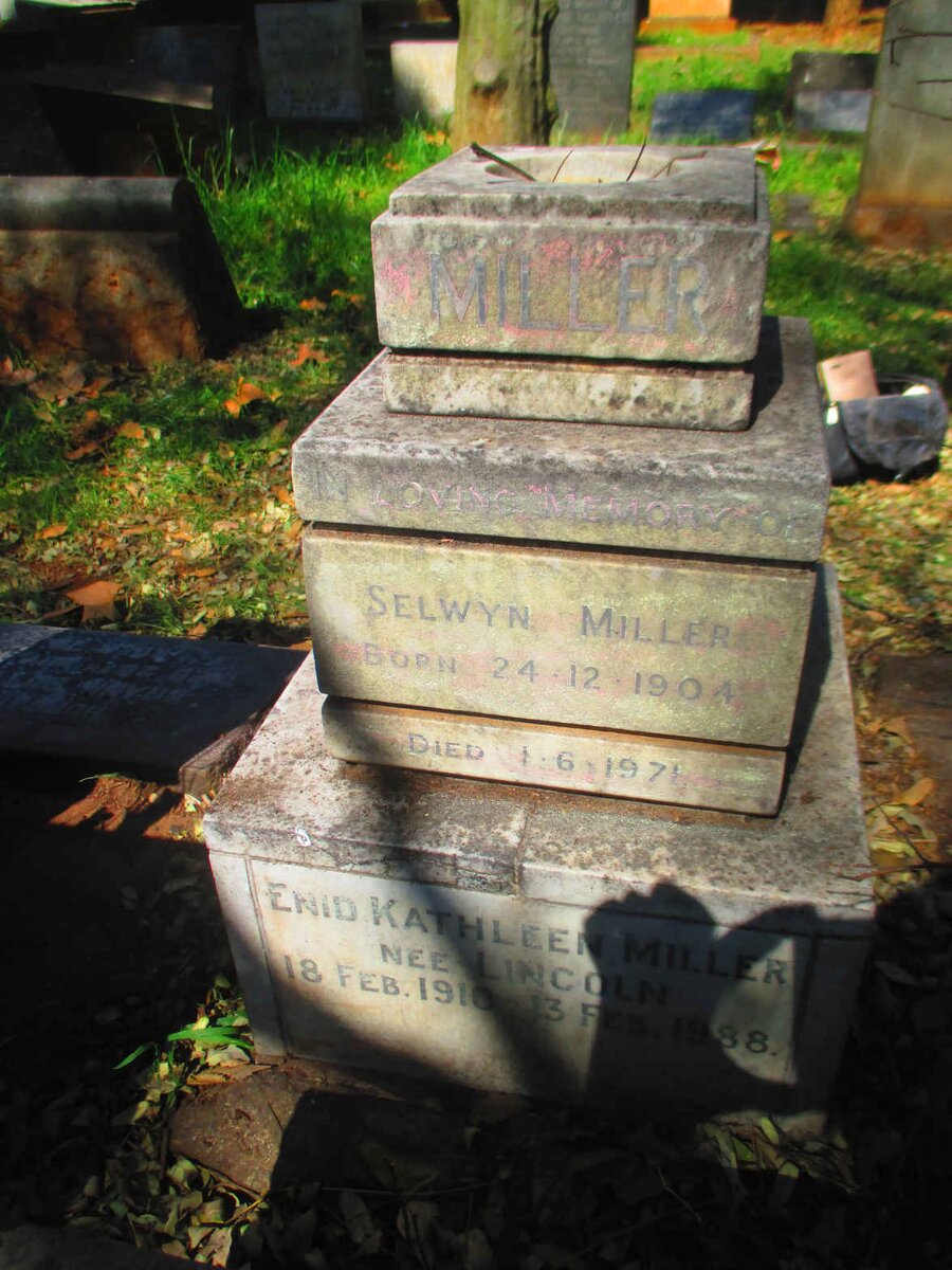 MILLER Selwyn 1904-1971 & Enid Kathleen LINCOLN 1910-1988