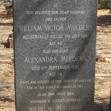 MULDERS William Victor -1941 MULDERS Alexandra -1959 :: MULDERS Wilhelm 1878-1972