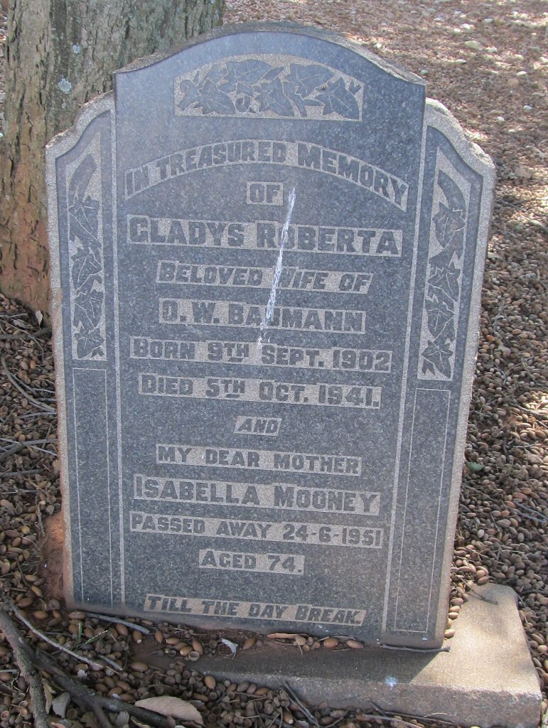 MOONEY Isabella -1951 :: BAUMANN Gladys Roberta 1902-1941  