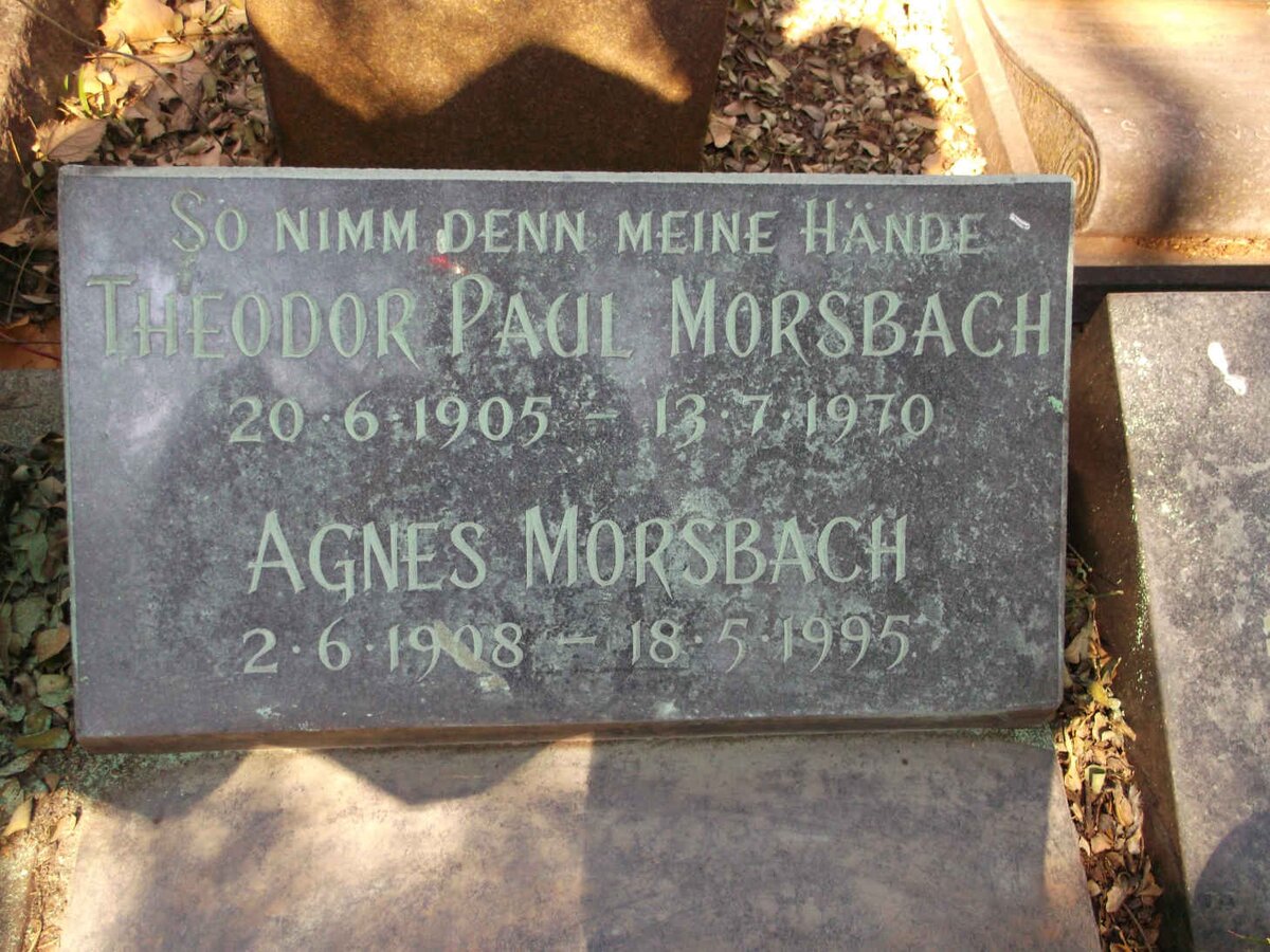 MORSBACH Theodore Paul 1905-1970 & Agnes 1908-1995