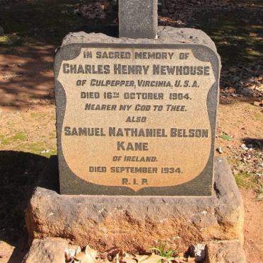 NEWHOUSE Charles Henry -1904 :: KANE Samuel Nathaniel Belson -1934