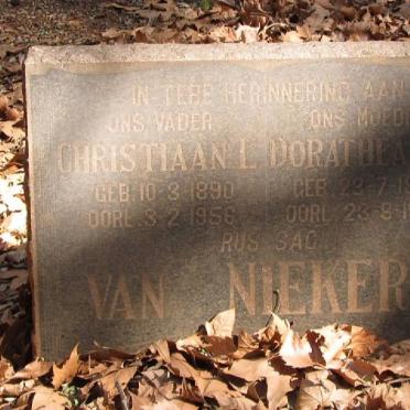 NIEKERK Christiaan L., van 1890-1956 &amp; Dorathea J.J. 1893-1942