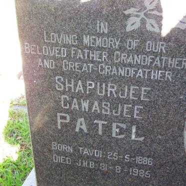 PATEL Shapurjee Cawasjee 1886-1985