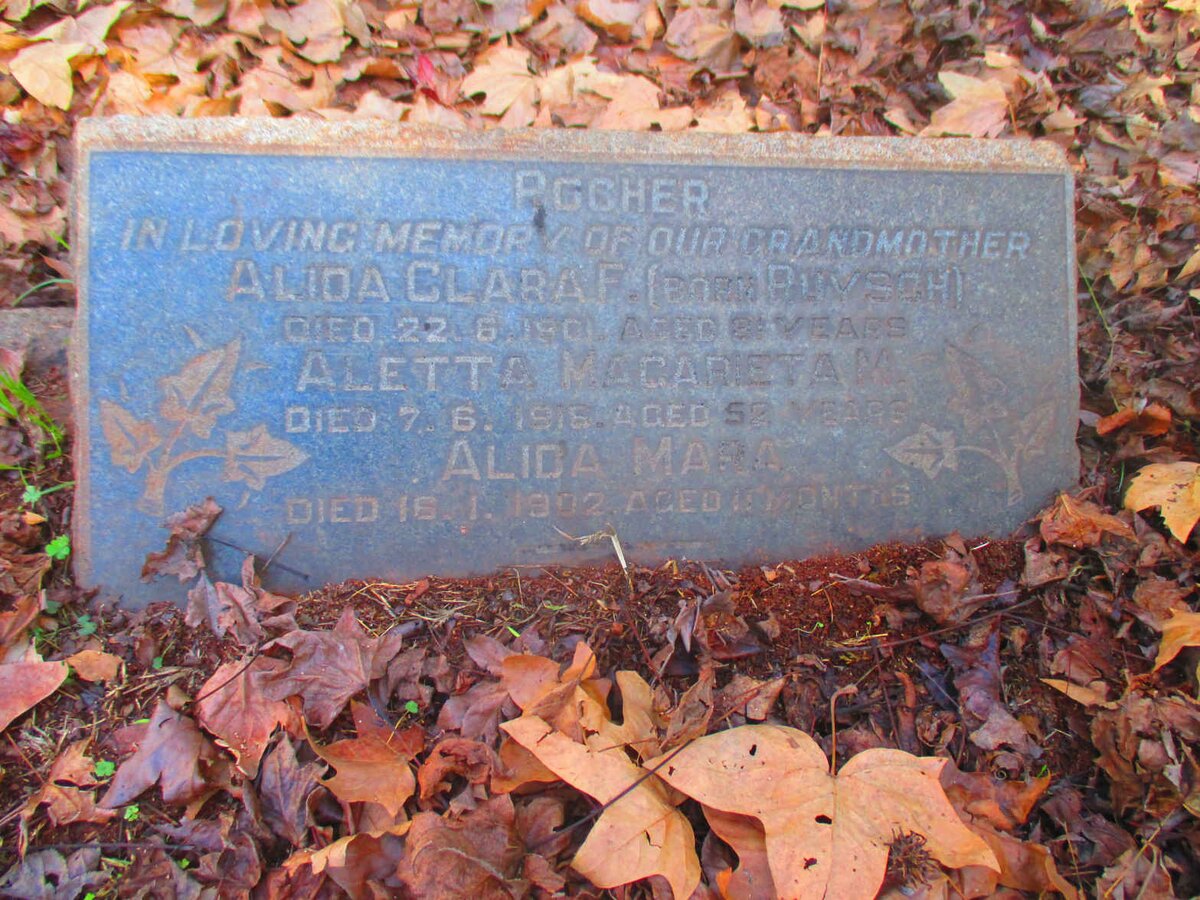 ROCHER Aletta Magarieta M. -1916 :: ROCHER Alida Clara F. nee RUYSCH -1901