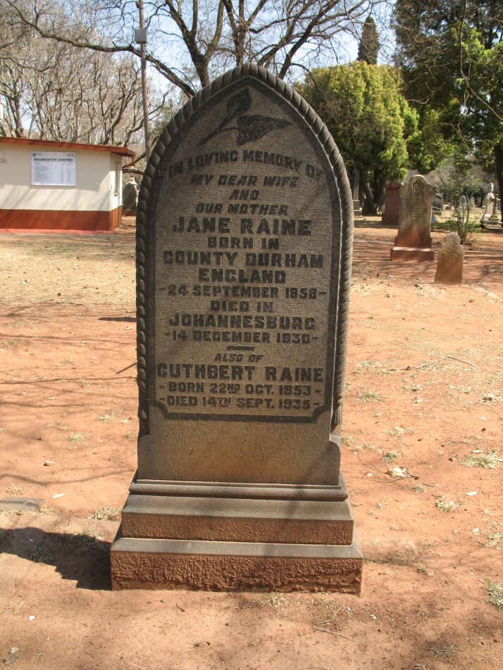 RAINE Cuthbert 1853-1935 &amp; Jane 1858-1930