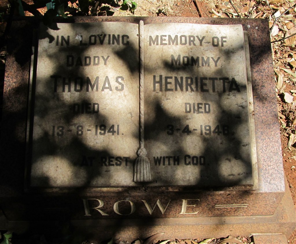 ROWE Thomas -1941 &amp; Henrietta -1948