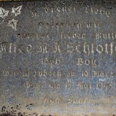 SCHLOTFELDT Alice M.A. nee BOY 1870-1945