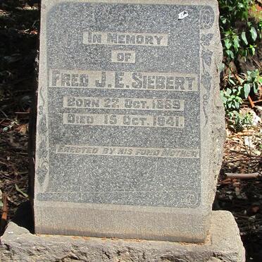 SIEBERT Fred J.E. 1889-1941