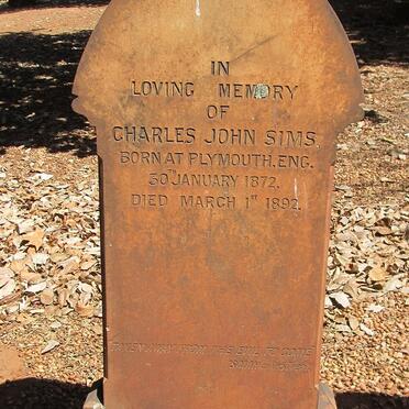 SIMS Charles John 1872-1892