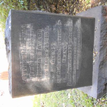 TAYLOR Thomas -1897 :: TAYLOR Frank -1925