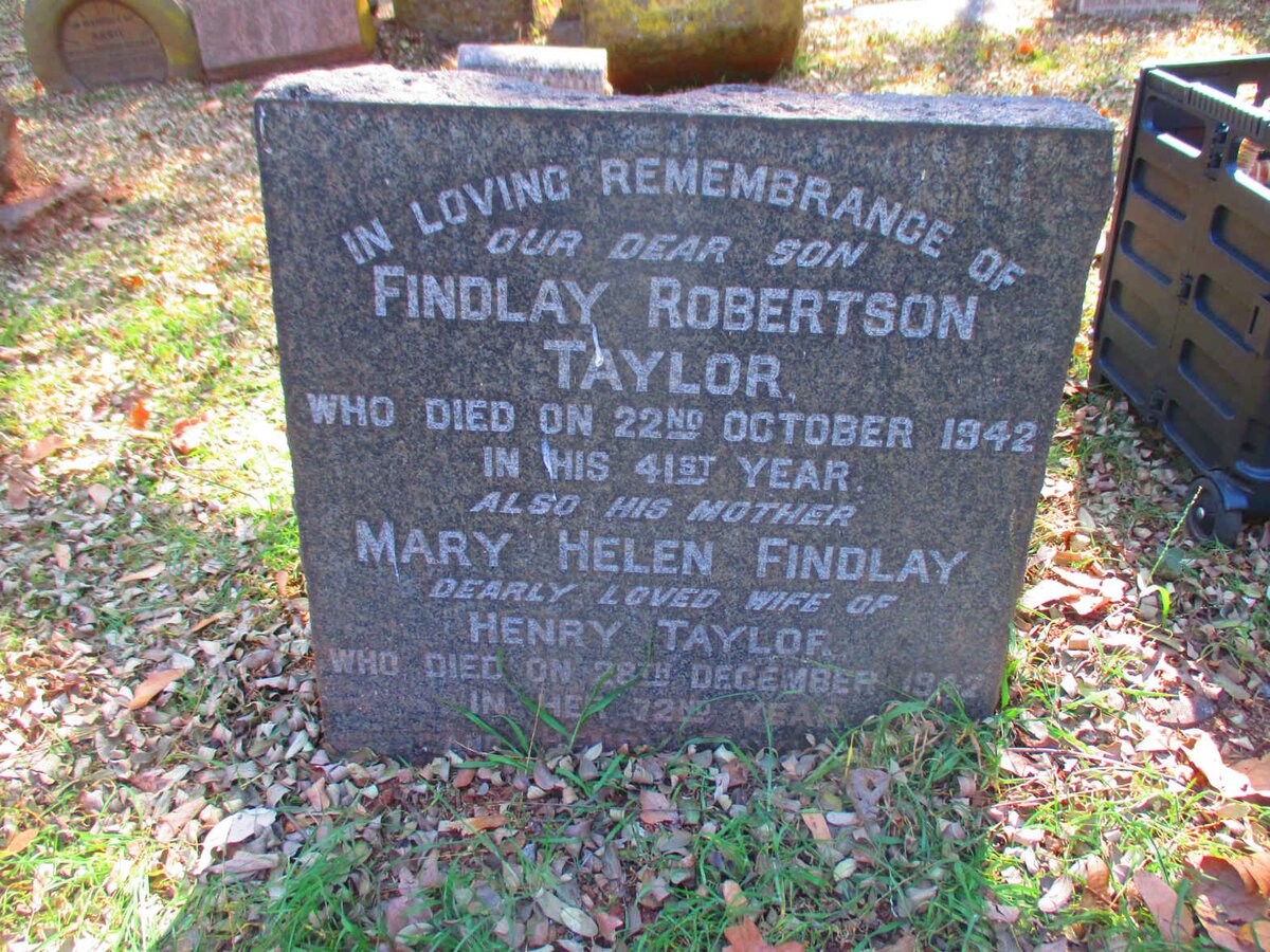 TAYLOR Mary Helen, FINDLAY -1942 :: TAYLOR Findlay Robertson  -1942 
