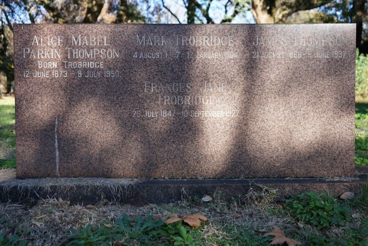 TROBRIDGE Mark 1847-1904 &amp; Frances Jane 1847-1927