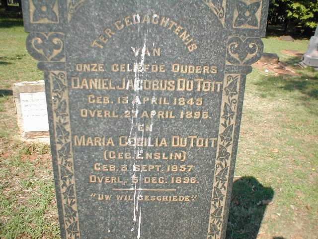 TOIT Daniel Jacobus, du 1845-1896 &amp; Maria Cecilia ENSLIN 1857-1896