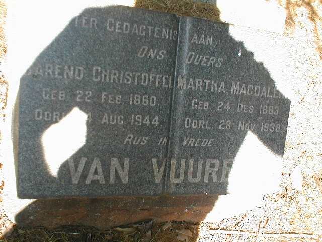 VUUREN Barend Christoffel, van 1860-1944 &amp; Martha Magdalena 1863-1945