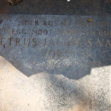 VORSTER Petrus Jacobus van A.1927-1982