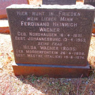 WAGNER Ferdinand Heinrich 1891-1953 &amp; Hilda ROOS 1898-1974