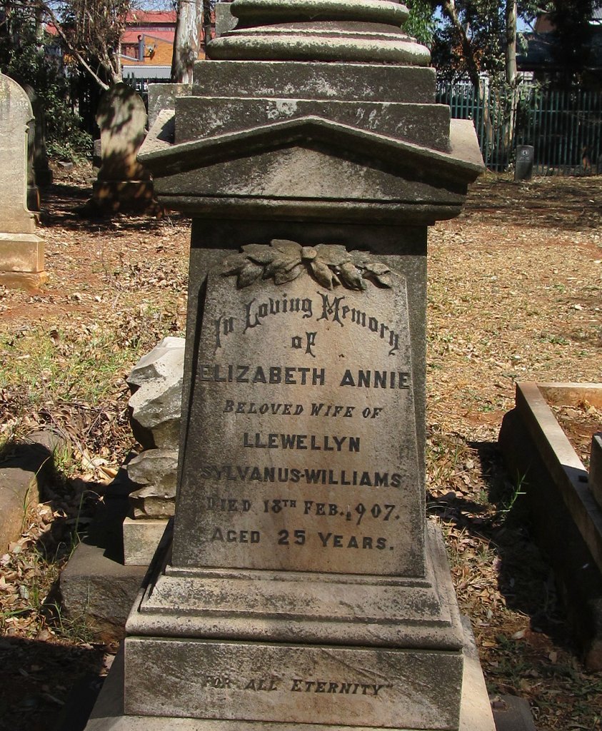 WILLIAMS Elizabeth Annie, Sylvanus -1907