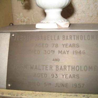 BARTHOLOMEW John Walter -1957 &amp; Jessie Isabella -1946