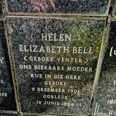 BELL Helen Elizabeth nee VENTER 1901-1984