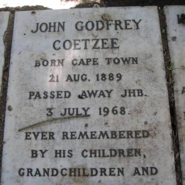 COETZEE John Godfrey 1889-1968