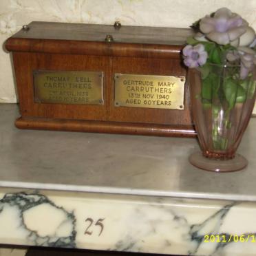 CARRUTHERS Thomas Bell -1938 &amp; Gertrude Mary -1940