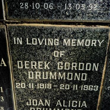 DRUMMOND Derek Gordon 1918-1963 & Joan Alicia 1919-1992
