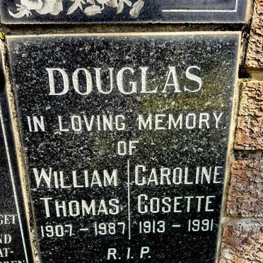 DOUGLAS William Thomas 1907-1987 & Caroline Cosette 1913-1991