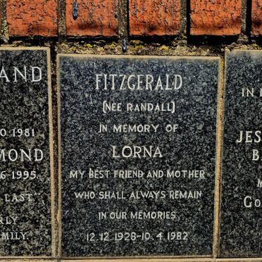 FITZGERALD Lorna nee RANDALL 1928-1982
