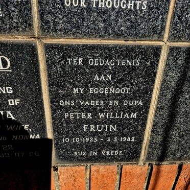 FRUIN Peter William 1923-1983