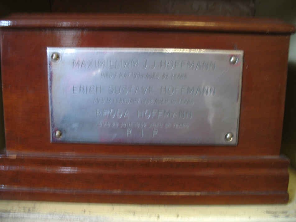 HOFFMANN Maximillian J.J. -1944 &amp; Rhoda -1952 :: HOFFMANN Erich Gustav -1952