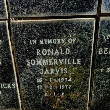 JARVIS Ronald Sommerville 1934-1977