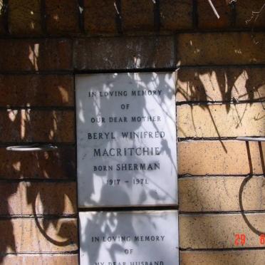 MACRITCHIE Beryl Winifred nee SHERMAN 1917-1971