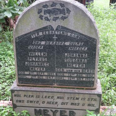 MEYER Willem Petrus Johannes 1883-1947 &amp; Johanna Susanna VAN DEN BERGH 1892-1932