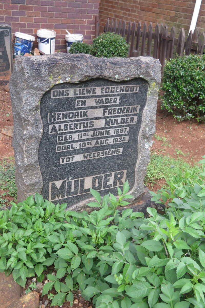 MULDER Hendrik Frederik Albertus 1867-1935