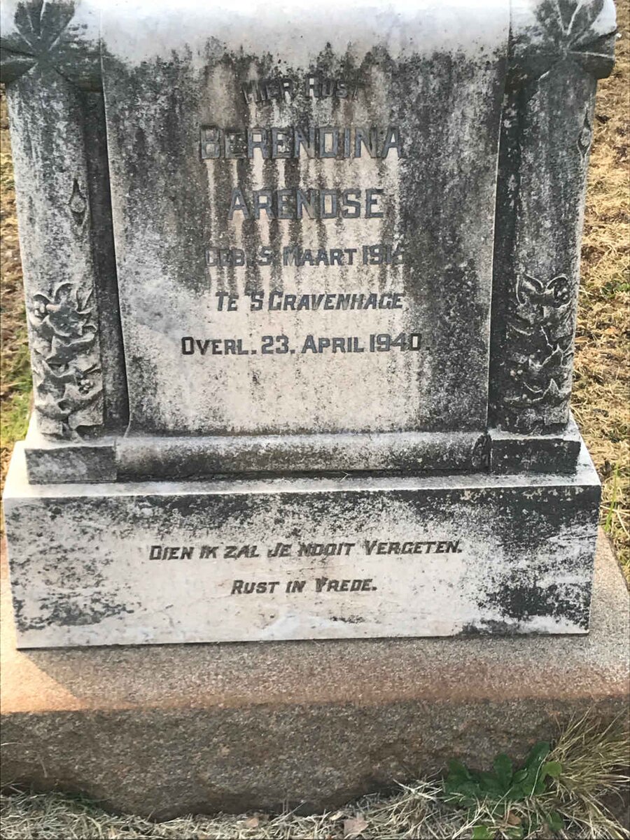 ARENDSE Berendina 1916-1940