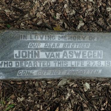 ASWEGEN John, van -1916