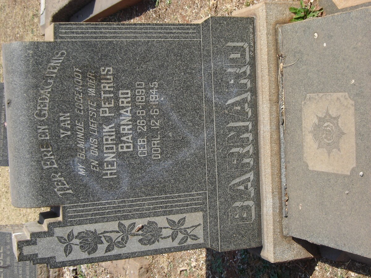 BARNARD Hendrik Petrus 1890-1945