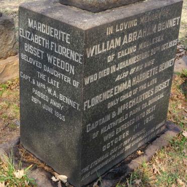 BENNET William Abraham -1925 &amp; Florence Emma Harriette BISSET -1931