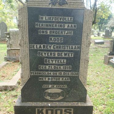 BEYTELL Koos De La Rey Christiaan Beyers De Wet 1916-1938