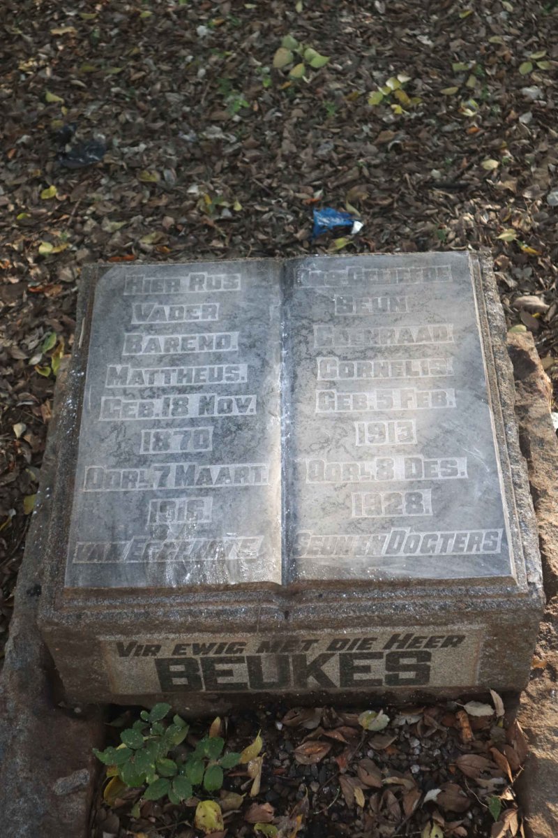 BEUKES Barend Mattheus 1870-1916 :: BEUKES Coenraad Cornelis 1913-1928