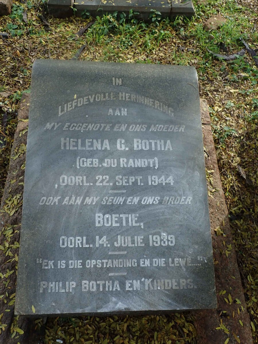 BOTHA Helena C.  nee DU RANDT -1944 :: BOTHA Boetie -1939
